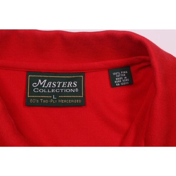 Masters Collection Bright Red Golf Y2K Polo Shirt Augusta Men's Large - Picture 8 of 8